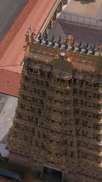 Vertical Aerial View of Nallur Kandaswamy Kovil Temple Jaffna Sri Lanka