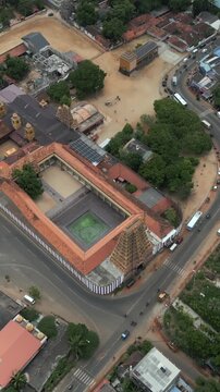 Vertical Aerial View of Nallur Kandaswamy Kovil Temple Jaffna Sri Lanka