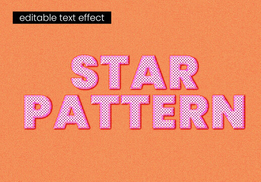 Pink Star Pattern Text Effect
