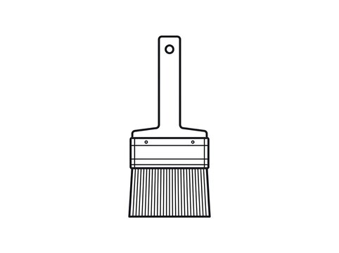 Paintbrush with black handle and bristles illustration