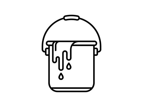 Leaking bucket with dripping water illustration