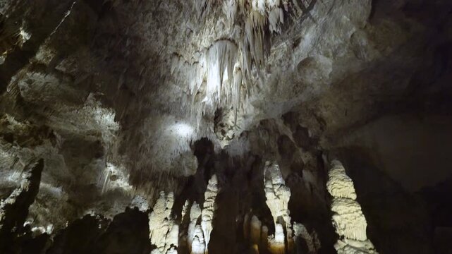 Cinematic shot of geological features at Carlsbad Caverns National Park in New Mexico, USA