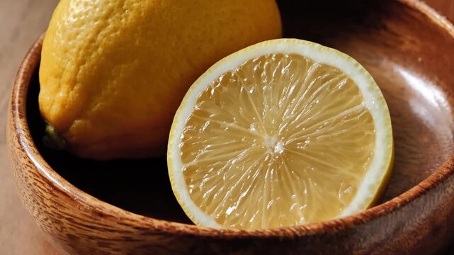 Fresh Lemon Cut in Half	