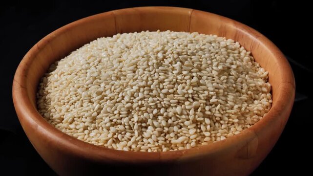 White Sesame Seeds in a Bowl	