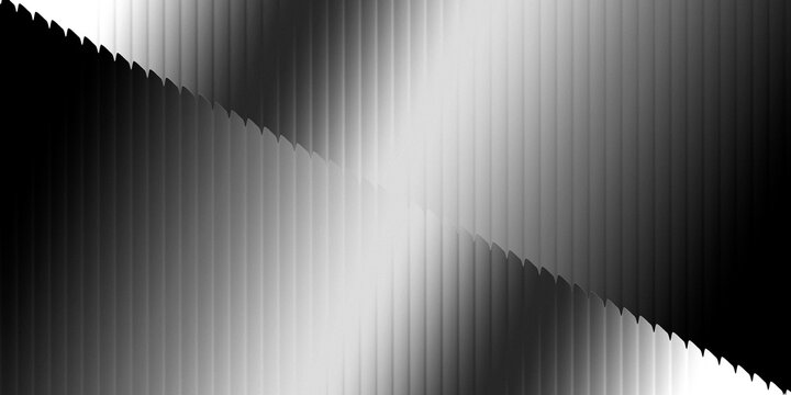 Monochrome corrugated texture with vertical ridges, dramatic diagonal contrast, and soft grayscale gradients for modern backgrounds.