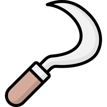 sickle icon illustration design with filled outline