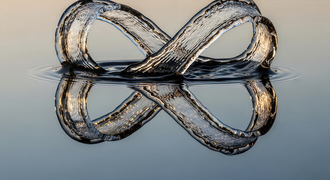 A stunning water splash shaped like an infinity symbol that could represent an entire month of time