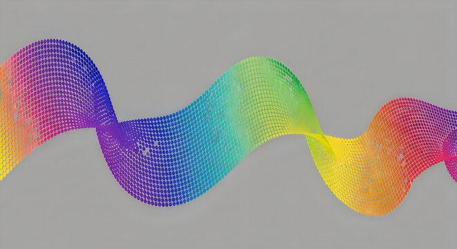 Abstract colorful wave pattern representing data trends over an entire month of consistent daily digital analysis
