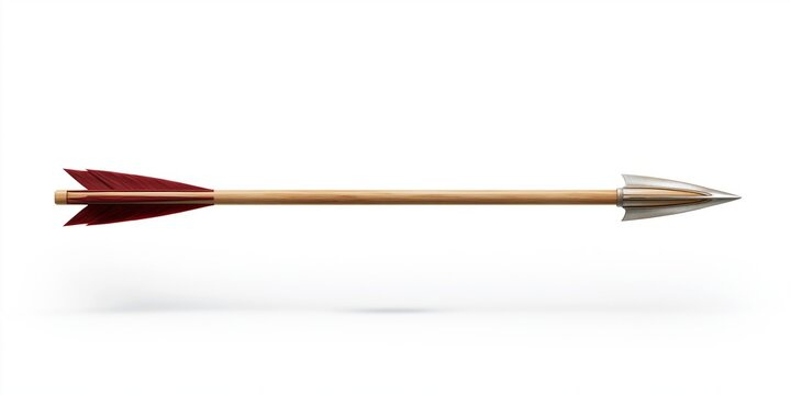 Single arrow with metal tip and red fletching