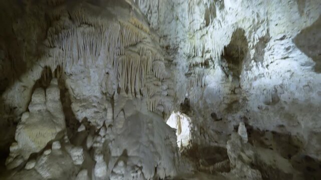 Cinematic shot of geological features at Carlsbad Caverns National Park in New Mexico, USA