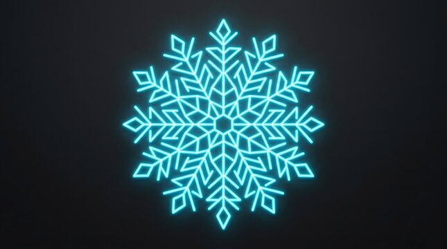 Intricate glowing blue snowflake design against a dark gradient background illustration