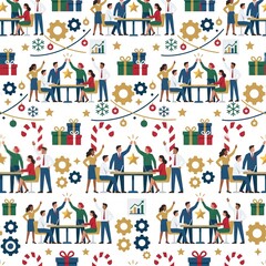 Fototapeta premium seamless pattern Christmas for people