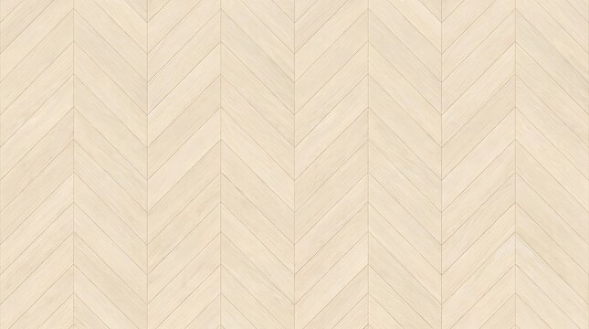 Light beige oak wood floor with a classic chevron pattern showing elegant natural grain textures perfect for interior design architecture projects and modern home backgrounds
