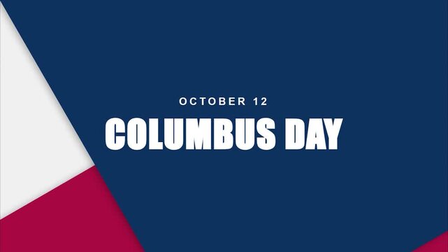 Columbus day october 12 celebration abstract geometric pattern blue red white patriotic grid layout digital motion background for social media greeting
