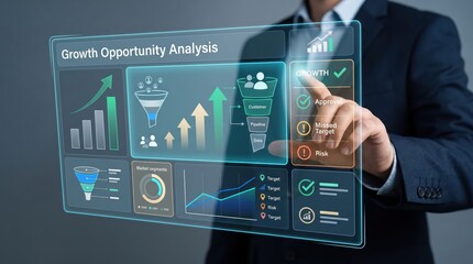 Obraz premium Revenue Growth - Growth Opportunity Analysis Virtual Growth Interface