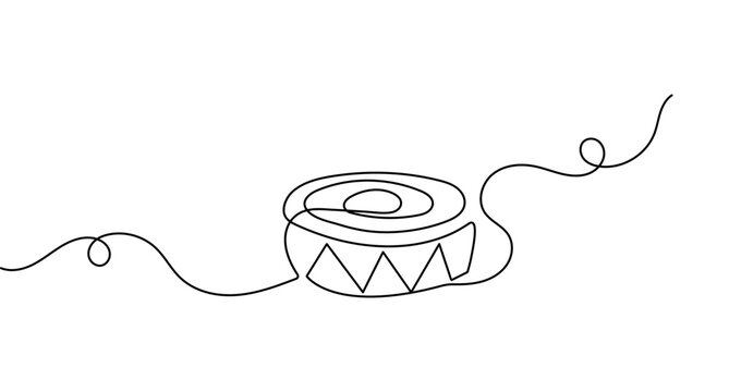 Tabla drum continuous line art showing a traditional percussion drum outline. Minimalist vector illustration with editable stroke.