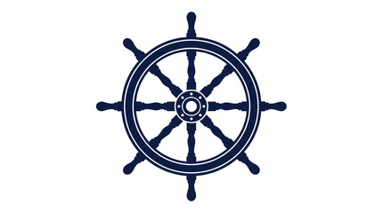 Blue Ship Wheel Helm Nautical Symbol Vector Icon © Nurhayati