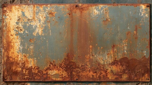 Retro metal plaque with patina and empty copy space for design