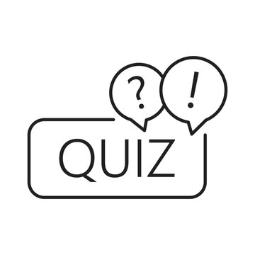 Quiz popup message icon in flat style. Questionnaire banner vector illustration on isolated background. Survey examination sign business concept.