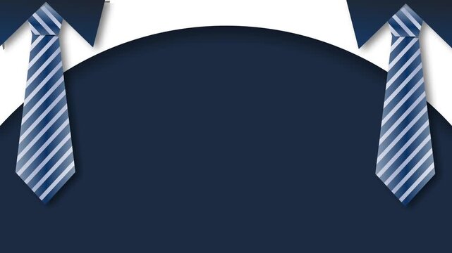 Happy Boss Day Corporate Background Template with Blue Suit and Necktie Frame Animation.