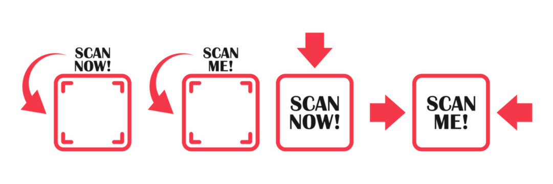 QR code scanner icon set collection in flat style. Barcode frame vector illustration on isolated background. Electronic commerce sign business concept.