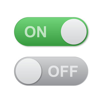 On and off toggle icon in flat style. Enable, disable button vector illustration on isolated background. Indicator sign business concept.
