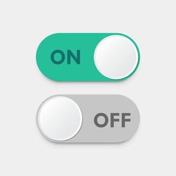On and off toggle icon in flat style. Enable, disable button vector illustration on isolated background. Indicator sign business concept.