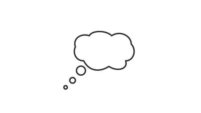 Minimalist thought bubble icons set isolated on white background