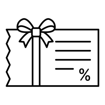 gift voucher line icon with editable stroke