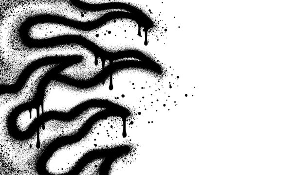 Flame graffiti created with spray paint, isolated on a white background in a side profile design style.