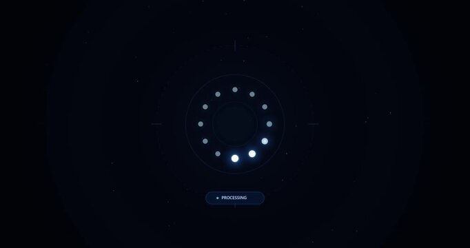 Minimal Loading Progress Animation with Circular Spinner on Dark Background