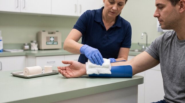 Careful padding technique for forearm splint training