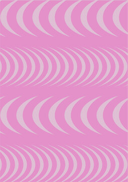 Abstract geometric seamless pattern background with light pink wavy crescent lines on a pastel pink backdrop. Perfect for modern fashion textiles, wallpaper, wrapping paper, and web design.