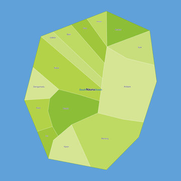 Nauru - Detailed, modern map of the country with cities, capitals, internal territorial boundaries, and major water features. Vector illustration.