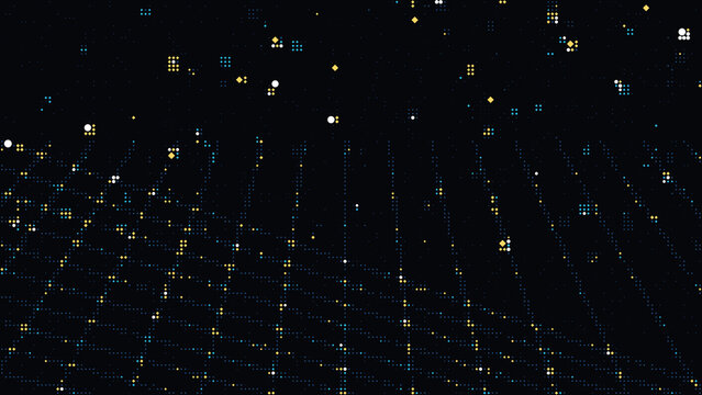 Dark retro sci fi pixel grid background