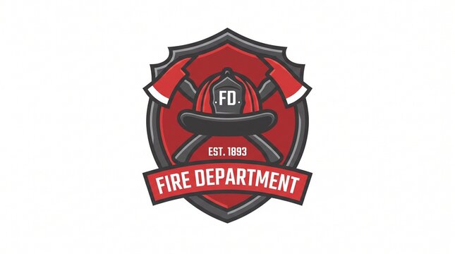 Fire department emblem with axes