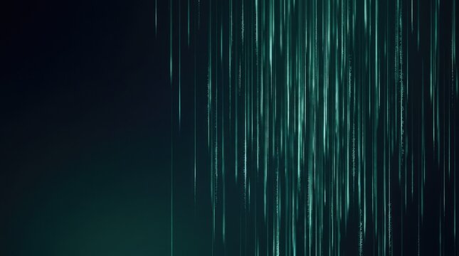 Vertical teal light streaks on a dark background, abstract texture