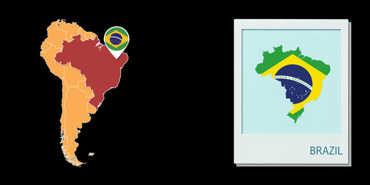 Stylized Brazil map highlighting a selected territory with a locator pin and inset reference graphic for geographic context.