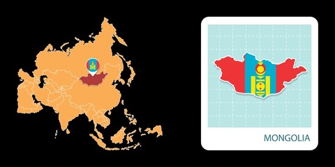 Stylized Mongolia map highlighting a selected territory with a locator pin and inset reference graphic for geographic context. © Umm Hamzah