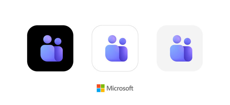 High resolution Microsoft Teams logo icon's set; Transparent background; EPS 10; Microsoft Teams vector logotype;