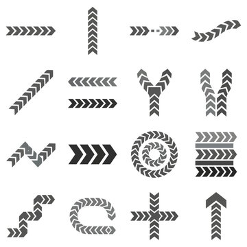 Directional arrow flow and pattern set.