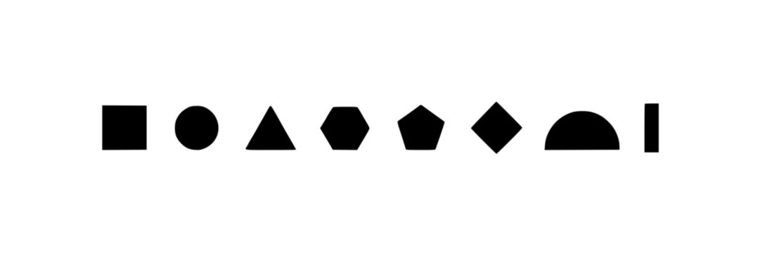 Geometric Ideogram Symbols Set, Abstract Design Elements. Minimalist Vector Icons, Modern Graphic Illustration.