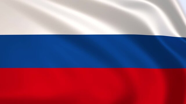 Russia flag waving in the wind, Russian national flag background 4k animation.