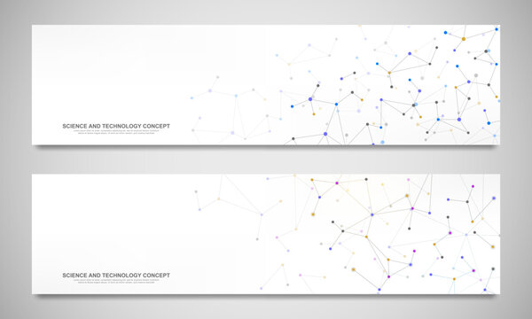 Molecular structure and genetic engineering, molecules DNA, neural network, scientific research. Abstract background for innovation technology, science, healthcare, and medicine