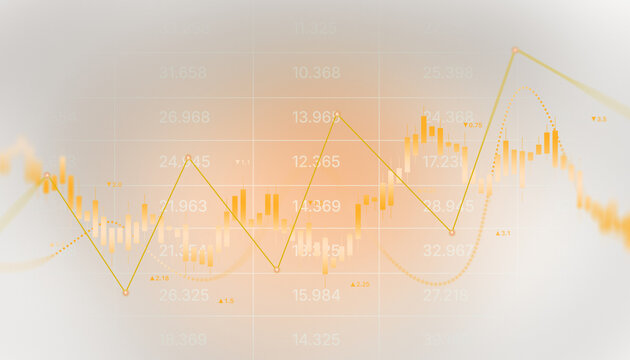Financial market chart with candlestick data, price trends, analytics and investment growth concept PNG