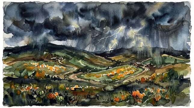 Captivating Stormy Landscape Painting