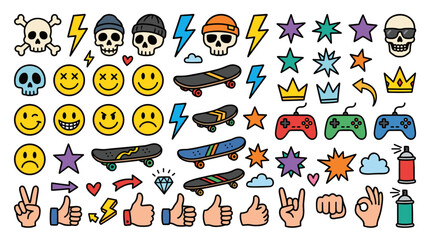 Fototapeta premium Street style stickers and icons set