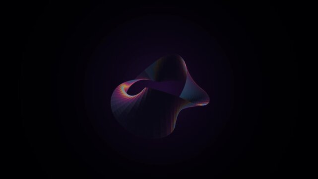 Abstract 3D Iridescent Holographic Mobius Strip Motion Background Loop