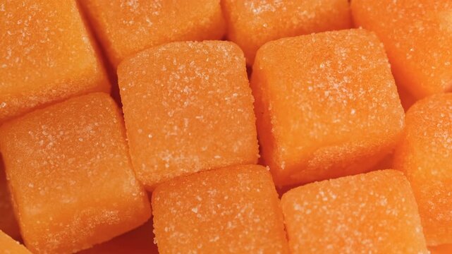 Macro orange gummies cubes creatine, rotation. Healthy lifestyle supplement