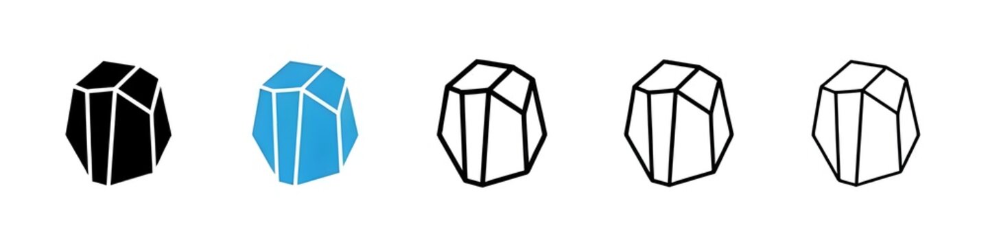 Stone icon collection set. Thin line customizable illustration. Contour symbol. Vector isolated outline drawing. Editable stroke